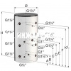Буферная емкость с теплообменником PS/R без изоляции, 300-2000 л, Flamco