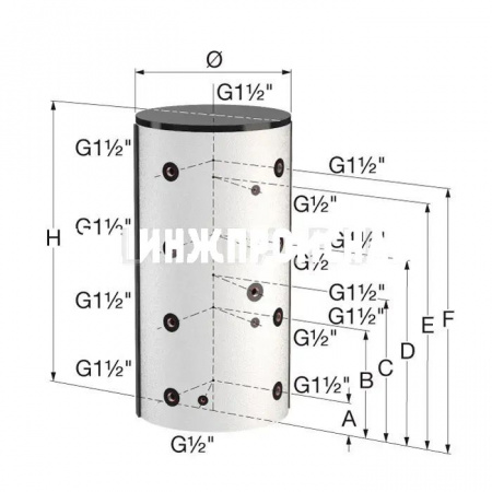 Буферный накопитель из стали PS без изоляции, 200 - 5000 л, Flamco